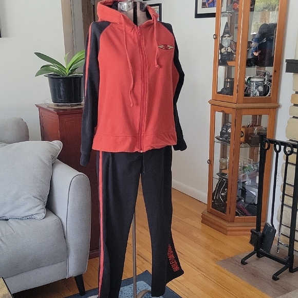 Harley-Davidson Pants - Harley-Davidson 2 Piece Jogger Set. L/XL, Blk/Org, Vintage